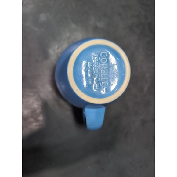 Corelle Stoneware Blue Coffee Mugs, Tea Cups, Set Of 4, Vintage Made in Thailand - Picture 7 of 9